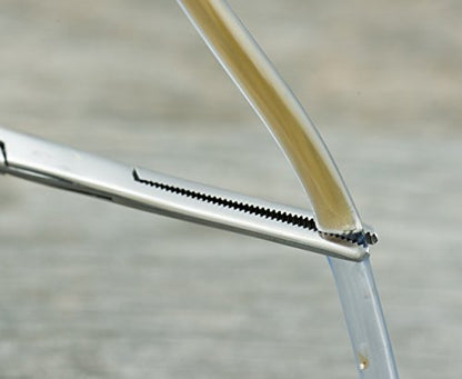 SE 6.25-Inch Stainless Steel Straight Forceps - Self-Locking, Serrated Tip for Precision Grip and Clamping - Perfect for Crafting, Fishing Tasks, Jewelry Making, and More! -660FS - size: 6-1/4", style: Straight