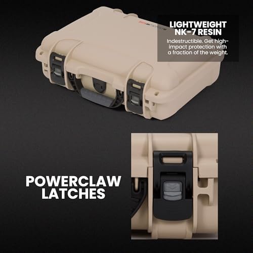 NANUK 910 Hard Case with Customizable Cubed Foam, IP67 Waterproof & Crushproof, Rugged Construction for Ultimate Protection, Made in North America – Tan (14.3” x 11.1” x 4.7”) - color: Tan, style: Cubed Foam