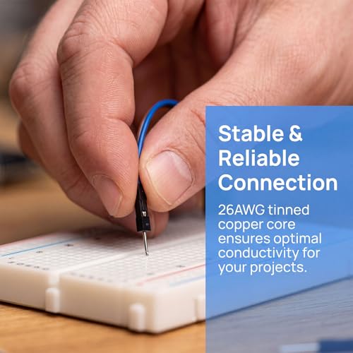 Breadboard Electronics Starter Kit Includes 830-Point Solderless Breadboard, 65-piece Breadboard Cables, and 60-Piece Dupont Wire Set (M-M, M-F, F-F) L15cm for Student Arduino Prototyping