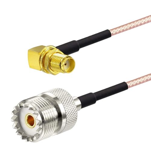 SUPERBAT SO239 to SMA Cable 12inch UHF Female SO-239 to SMA Female Cable Right Angle for CB Radio/Handheld Radio Antenna/Walkie Talkie etc 2-Pack - color: SMA Female to SO239 /12"