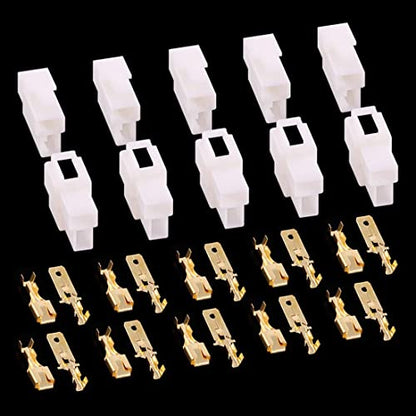 Hilitchi 6.3MM Electrical Automotive Wire Connectors Male Female Socket Plug Terminal for Motorcycle Car (2P-30Sets) - color: 2P-30Sets
