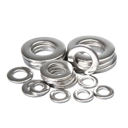 BOLDGNAITE 150pcs M4×9×0.8mm Flat Washers for Screws and Bolts, Thickened 304 Stainless Steel Washer Flat, Heavy Duty Metal Hardware Washers for Home, Automotive, and Industrial Use - size: 150pcs M4×9×0.8mm