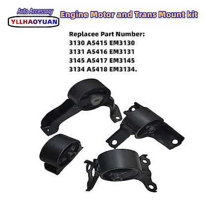 Yllhaoyuan Engine Mount Set of 4 Compatible with 2007-2017 Compass - size: 2007-2017 Jeep Compass 2.0L 2.4L