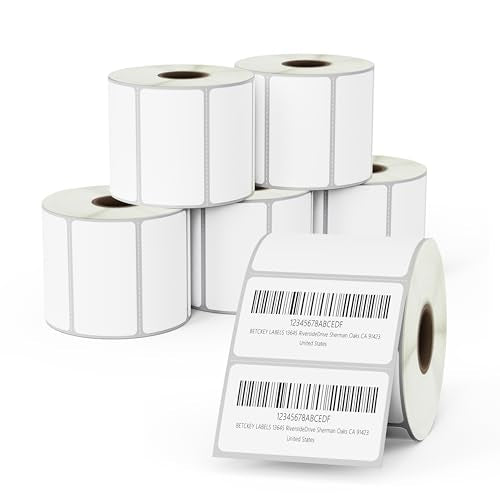 BETCKEY 2.25" x 1.25" (57 mm x 32 mm) Thermal Labels,6 Roll/Removable Film