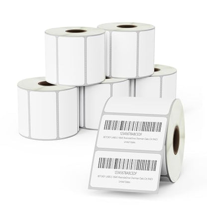 BETCKEY 2.25" x 1.25" (57 mm x 32 mm) Thermal Labels,6 Roll/Removable Film