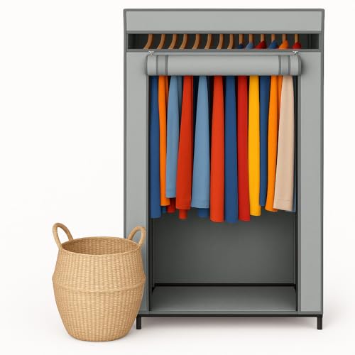 HOLDN’ STORAGE Portable Wardrobe Closet, 50 LBs Large Capacity - color: Dark Gray, size: Medium