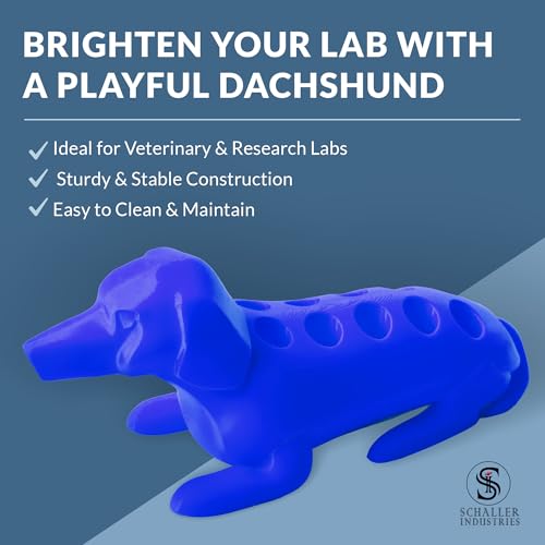 Schaller Industries Dachshund Test Tube Rack, 10 Vials, 16mm, Royal Blue - color: Royal Blue, size: 16mm Tubes