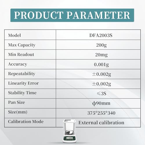 FA2003S Lab Analytical Balance, 200g/0.001g, Dual Display - size: 200g*0.001g