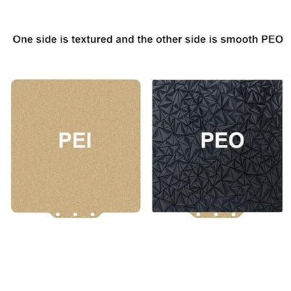 HzdaDeve Build Plate for Adventurer 5M/5M Pro/AD5X Double Sided Textured PEI Sheet and Smooth PEO Steel Sheet Bed Glue-Free Printing for FLASHFORGE Adventurer 5M Plate 3D Printer (PEO+PEI) - color: Gold+PEO