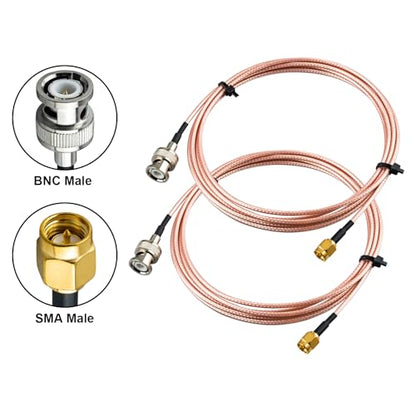 BNC Male to SMA Male Connectors 6.56FT RG316 Coaxial Cable Low Loss 50ohm BNC to SMA Male Adapter for Antenna/Radio/WiFi/LAN Devices/External Antenna 1PCS - size: 1pcs-2M/6.56ft