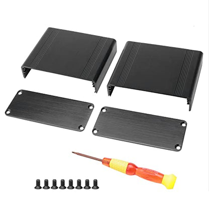 Aluminum Junction Box 70x88x38mm Black with Screwdriver for DIY - size: 2.75x3.46x1.5 inch(LHW)
