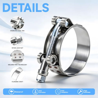 14 Pack 7 Size T Bolt Hose Clamps Assortment 0.75-2.25 Inch 28-72mm, Stainless Steel Heavy Duty Clamp Kit for Motorcycle ATV Car Small Engine Radiator Intake Hose - size: 14Pcs-7Size