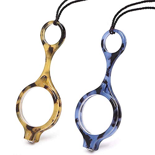 TERAISE Reading Glasses Pendant Necklace Readers for Women Lightweight - color: Yellow Leopard+blue Leopard