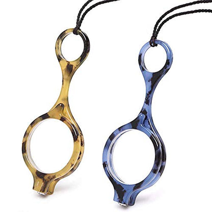 TERAISE Reading Glasses Pendant Necklace Readers for Women Lightweight - color: Yellow Leopard+blue Leopard