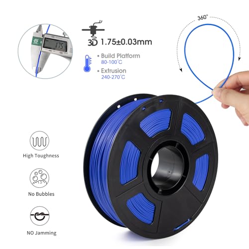 iSANMATE ASA Filament 1.75mm Blue 1KG, UV & Weather Resistant 3D Printer Filament Perfect for Outdoor Functional Parts, Dimensional Accuracy +/- 0.02mm, 1kg Spool (2.2lbs) - color: Blue