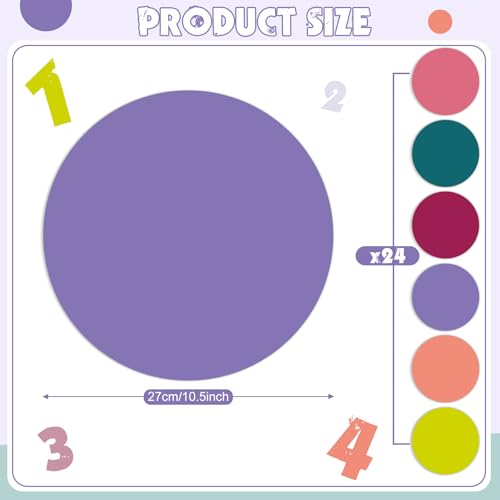 24 Pack Colorful Dry Erase Dots Circle Spot for Classroom, Retro Colors - color: Retro Colors