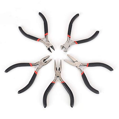 FLZOSPER Mini Combination Pliers，4.5-inch CR-V Multifunction Precision Pliers Stripper Hand Jewellery Making Tool Beading Wire Pliers