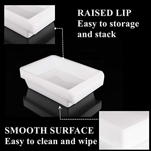 Yopay 15 Pack Plastic Art Tray for Classroom, White Craft Trays for Kids, Paper Organizer Bins, Activity Organizer Serving Tray for DIY Projects, Painting, Beads, Slime Sensory Toys
