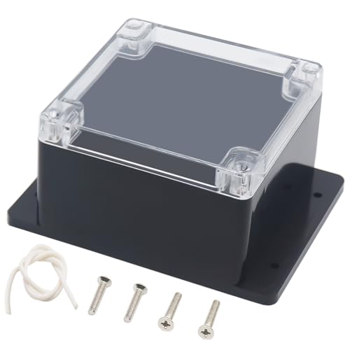 Junction Box, Zulkit Project Box IP65 Waterproof Outdoor Box ABS Plastic Electrical Boxes Electronic Enclosure with Fixed Ear 4.7 x 4.7 x 2.95 inch(120 x 120 x 75 mm)(Pack of 1) - size: 4.7" x 4.7" x 2.95"(Pack of 1)