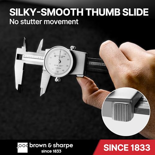 Brown & Sharpe 6-Inch Dial Caliper–Precision Stainless Steel Measuring Tool - size: 6 Inch