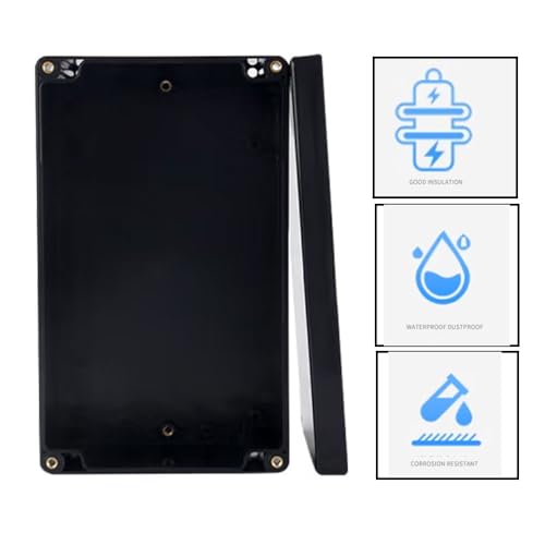Project Box for Electronics -Electrical Enclosure, Junction Box ABS Plastic Dustproof Waterproof IP65, with 4 PCS M16 Cable Glands Black (6.3x4.33x3.54 inch (160 x 110 x90 mm) - size: 6.3x4.33x3.54 inch (160 x 110 x90 mm)