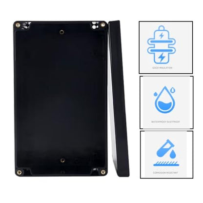 Project Box for Electronics -Electrical Enclosure, Junction Box ABS Plastic Dustproof Waterproof IP65, with 4 PCS M16 Cable Glands Black (6.3x4.33x3.54 inch (160 x 110 x90 mm) - size: 6.3x4.33x3.54 inch (160 x 110 x90 mm)