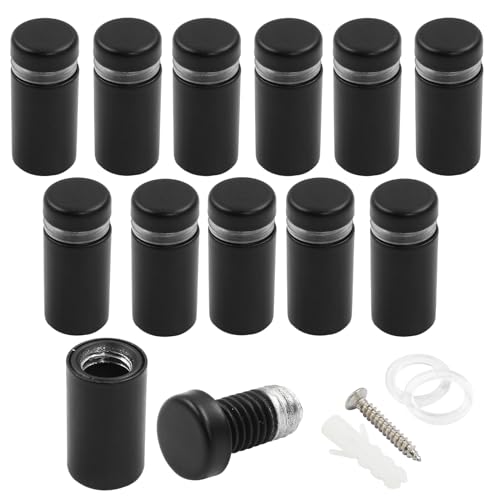 1/2" x 1" Sign Standoff Screws, 12 Pcs, Black Acrylic - color: Black, size: 1/2" x 1",12 Pcs
