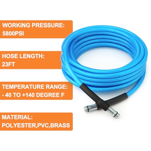 GASHER 23feet Home Dryer Vent Duct Cleaning Kit, 2 Jetter Nozzle, 1/4" NPT Ball Valve, 1/4" NPT Air Plug, 1/4"NPT Reducer Adapter - size: 23feet