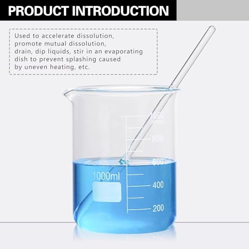 Glass Stirring Rod 12 Inch Length Stir Stick with Both Ends Round 24 pcs/pk
