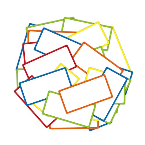 Colored Border Magnetic Dry Erase Labels 4x2 Inch, Reusable Magnetic Dry Erase Labels for Classroom Office Whiteboards，Pack of 40 - color: Colored Border, size: 4 x 2 Inch