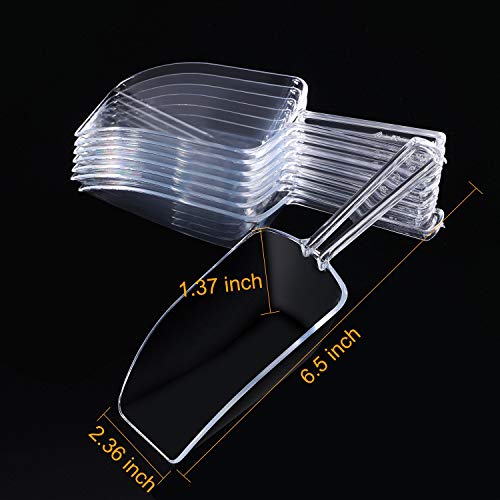 HESTYA 8 Pcs 8 Pcs Clear Plastic Scoop for Food Popcorn Candy, 6.7 Inch