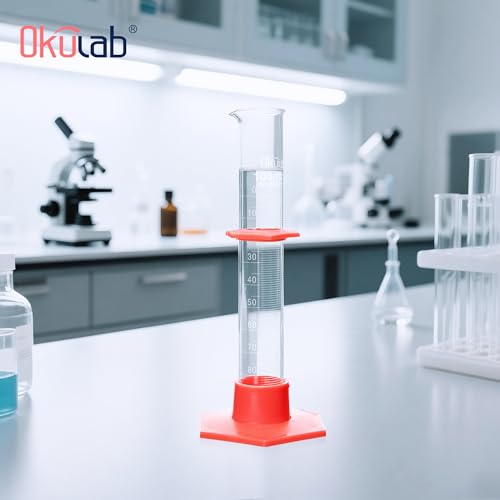 Graduated Cylinder, 4pcs of Vol.100ml, Borosilicate 3.3 Glass Cylinder, Lab Cylinders Glass Measuring Cylinder,MCGS3A1 - style: 4 Pcs of 100ml