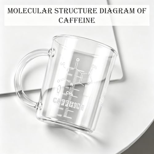 GLASKEY Caffeine Beaker Mug,16 oz Anti-Dripping Borosilicate Caffeine Mug,Cool Coffee Mugs with Handle,Chemistry Mug,Novelty Chemistry Science Teacher Gifts for Women Men - size: 16.9 Ounces