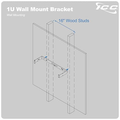 ICC 1U Hinged Wall Mount Rack Bracket, 6" Deep, 10 lb, Black, 1-Pack - size: 1 Pack, style: 1 RMS