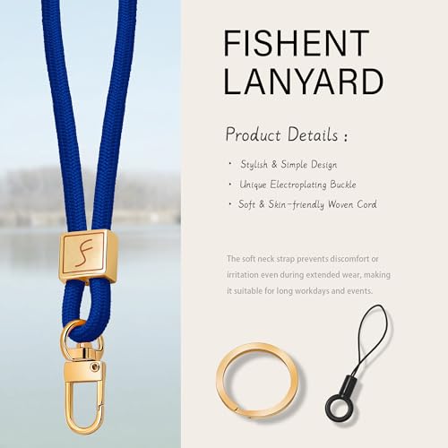 Fishent Lanyard, Cute Neck Lanyards for Keys ID Badges Holder, Keychain Key Teacher Lanyard with Safety Breakaway Buckle for Women Men, Royal Blue - color: Royal Blue