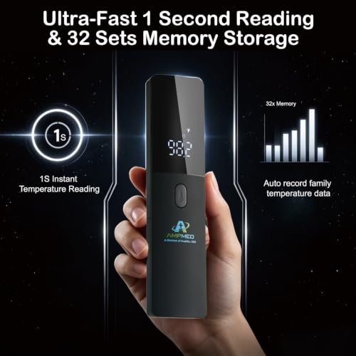 Medical Grade No-Touch Forehead Thermometer - size: Black