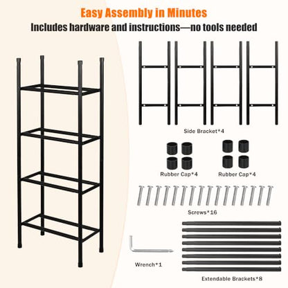 4-Tier 3D Printer Filament Storage Rack, Expandable Spool Organizer - size: 4-Tier
