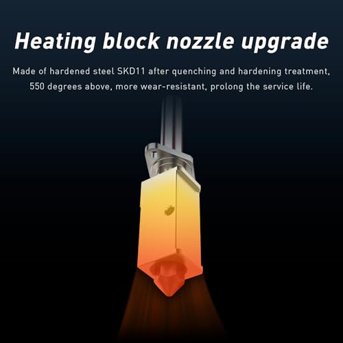 Hotend Kit with 0.4mm Hardened Steel nozzleFor Bambu lab P1S P1P X1C X1 3D Printer, Plated Copper Heater Block & Titanium Heat Break, for Bambu Lab X1 P1 Series Hot end