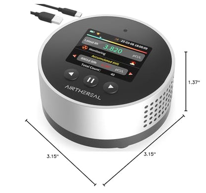 Airthereal Portable Radon Detector - 504-Day Storage, 6-Hour Results - color: Silver