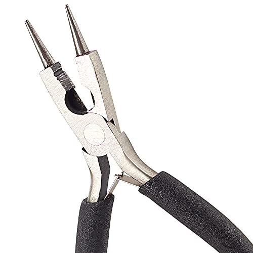 SUNNYCLUE 4.9 Inch Round Nose Pliers Wire Cutter 4-in-1 Mini Precision Pliers Wire Bending Side Cutter Tools for DIY Jewelry Making, Black - color: Black 4.9 Inch With Cutter