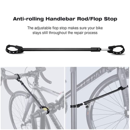 Bike Repair Stand with Cleaner, Shop Home Bicycle Mechanic Maintenance Rack - color: Black+Blue