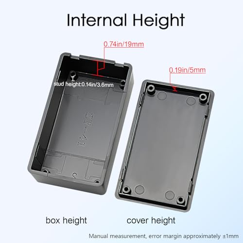 Project Box 8 Pieces Electrical Box Small Junction Box ABS Plastic Enclosure Power Electronic Case Black 2.76" x 1.65" x 0.91"(70 x 42 x 23mm) - color: Black, size: 2.76" x 1.65" x 0.91"
