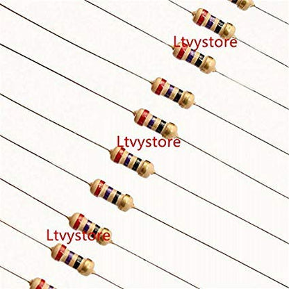 2425pcs 97 Values 1 ohm - 1M ohm 1/8W Carbon Film Resistors Assortment Kit Assorted Set