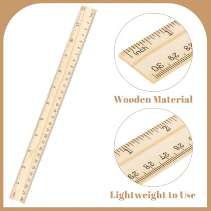 80 Pack Wooden Rulers, 12 Inch/30 cm, Double-Sided for Classroom