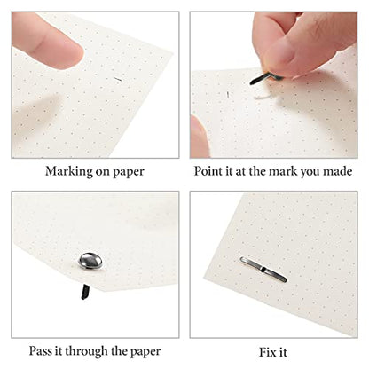 Hotop 500 Pcs Brad for Paper Crafts Metal Paper Fasteners,Black - color: Black, size: 0.3 x 0.6 Inch