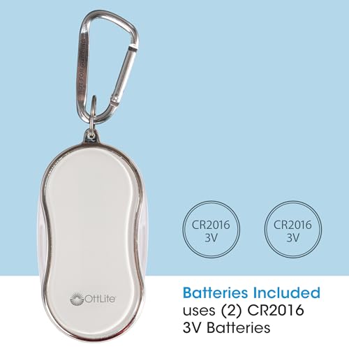 OttLite Pocket LED Magnifier with Carabiner Clip, White - color: White