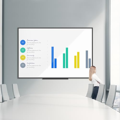 JILoffice Large Magnetic White Board, Dry Erase Board 60 x 48 Inch, Black Aluminum Frame Wall Mounted Board for Office Home and School - color: Black, size: 48"W x 0.7"H