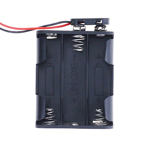 Hilitchi 2Set 6 x AA Thicken Battery Holder and T Type Wired Battery Clip Standard Snap Connector
