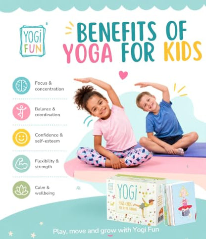 YOGi FUN Yoga Matching Puzzle Pairs | Educational Yoga Game for Kids Ages 2–5 | Learn 10 Yoga Poses, Animals, Colors & Counting | 20 Durable Pieces | Created by Certified Kids Yoga Teacher & Educator
