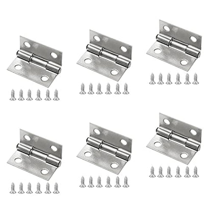 Piutouyar 6Pack 1 Inch Butt Hinge 304 Stainless Steel Mini Hinges - size: 1 Inch